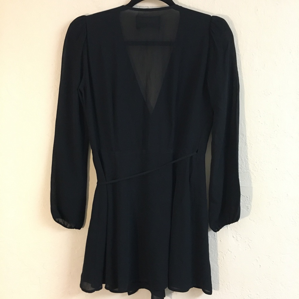 Reformation Mini Wrap Dress Size SP Black Party Cocktail Wedding Evening - Picture 12 of 15